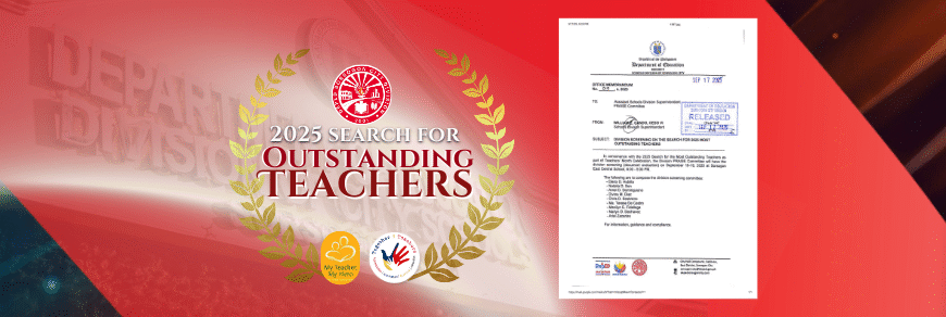 Division Screening in the Search for 2025 Most Outstanding Teacher [ Office Memorandum No. 019, s.2025]