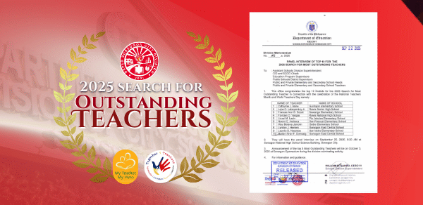 Panel Interview of Top 10 for the 2025 Search for Most Outstanding Teachers [DM 318, s. 2025]