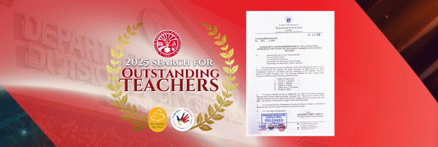 Addendum to Division Memorandum No. 318, s. 2025 re Panel Interview of Top 10 for the 2025 Search for Most Outstanding Teachers [DM 322, 2 s. 2025]